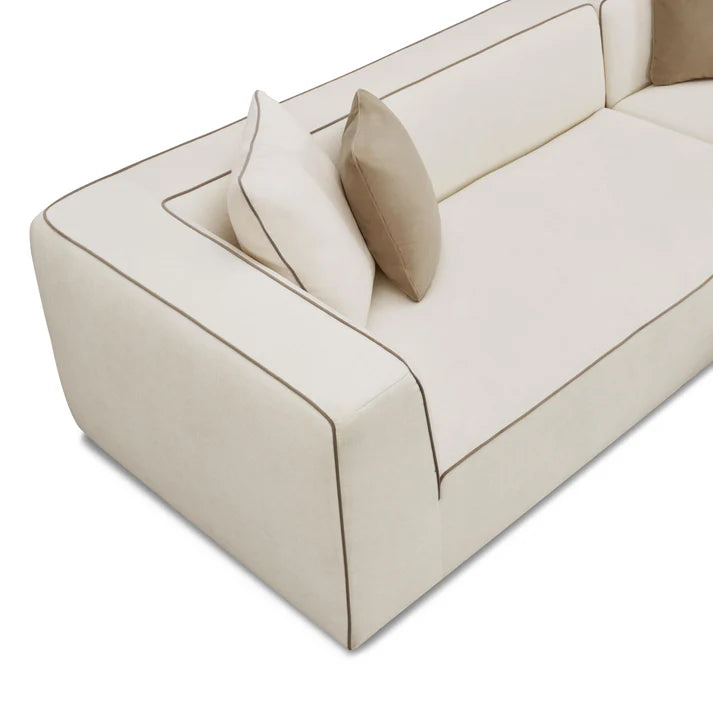 Tristine 2-Piece Cream Linen L-Shaped Sectional