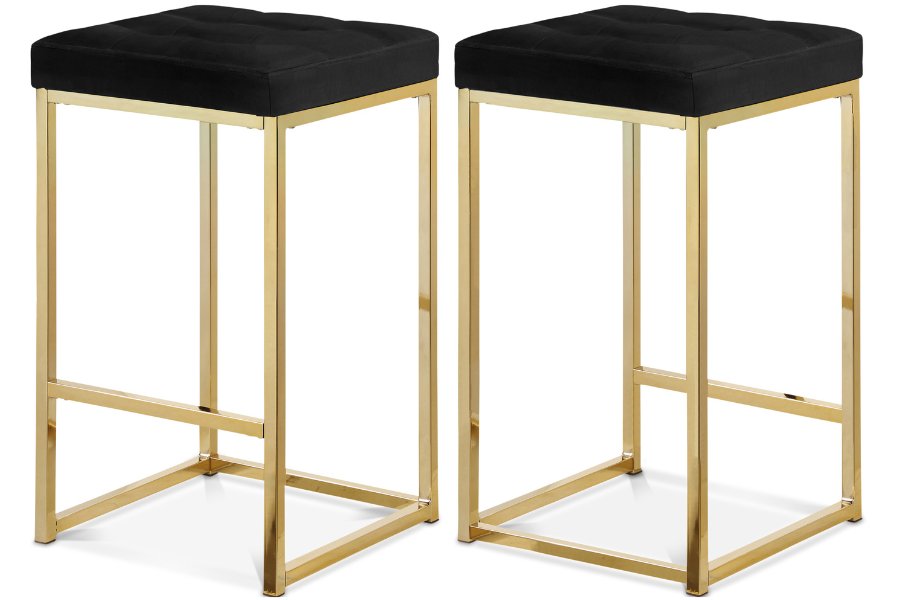 Nicola Velvet Counter Stool SKU: 906Black-C