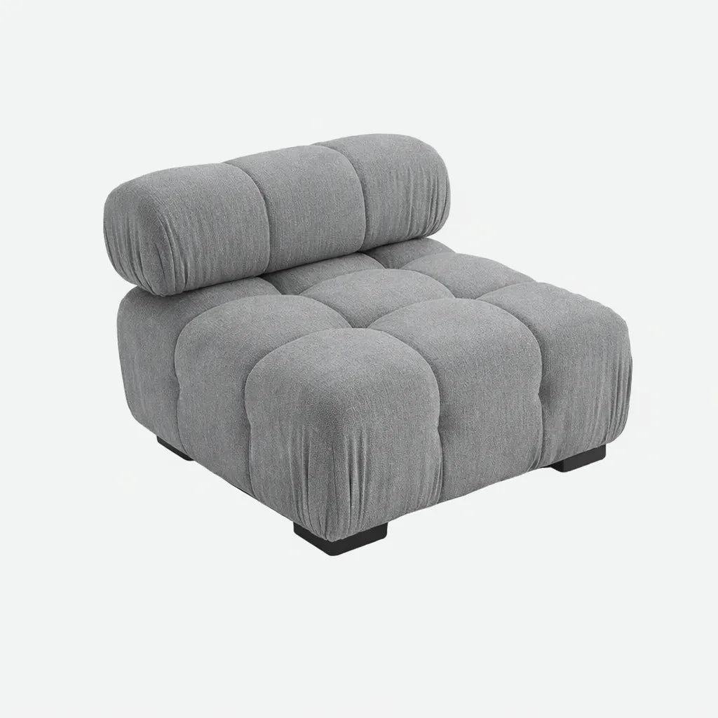 Munich Modular Fabric Sectional U OPTION Light Grey, Dark Gey and White