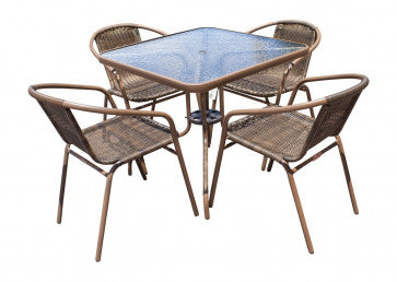 Panama Jack Café 5 PC Woven Dining Set