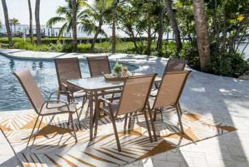 Panama Jack Café 7 PC High back Sling Dining Set