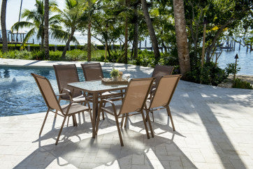 Panama Jack Café 7 PC High back Sling Dining Set