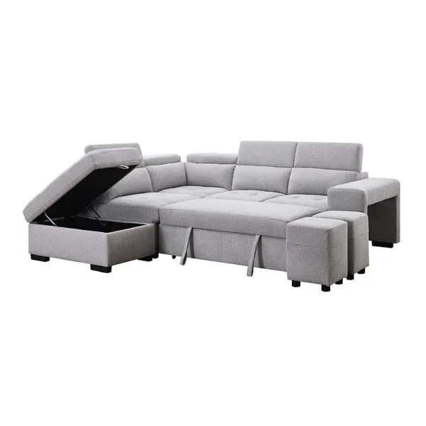 POSITANO Sectional in Dark or Light Grey and Left or Right - Venini Furniture