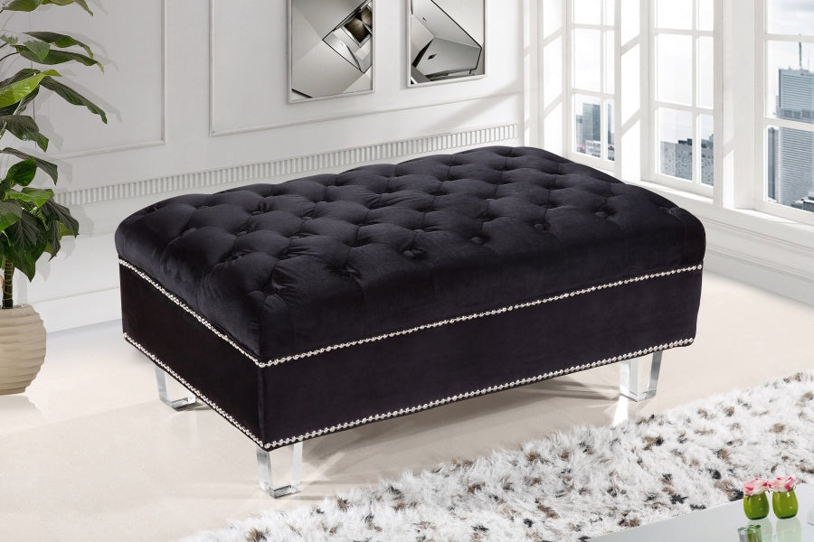 Lucas Velvet Ottoman SKU: 609-Ott