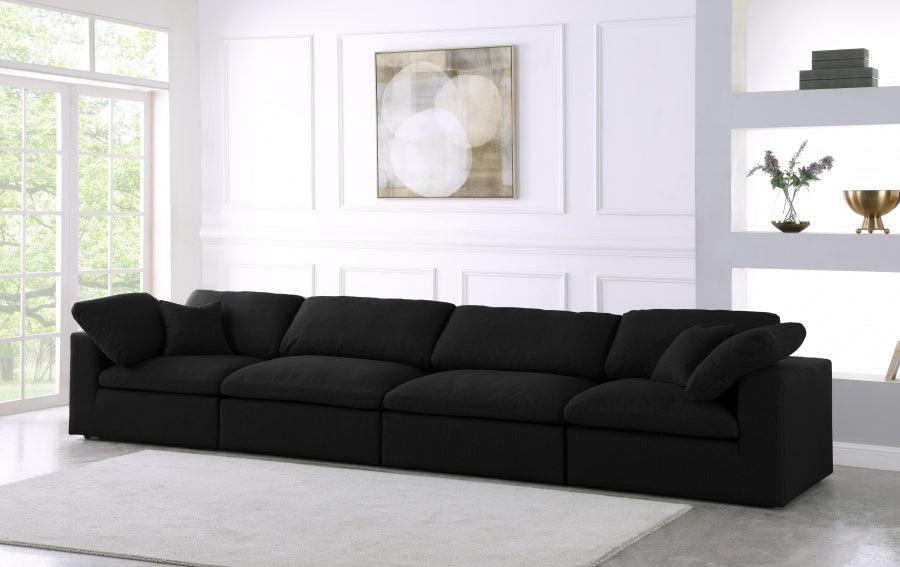 Serene Linen Deluxe Modular Down Filled Cloud-Like Comfort Overstuffed 158" Sofa SKU: 601-S158 - Venini Furniture