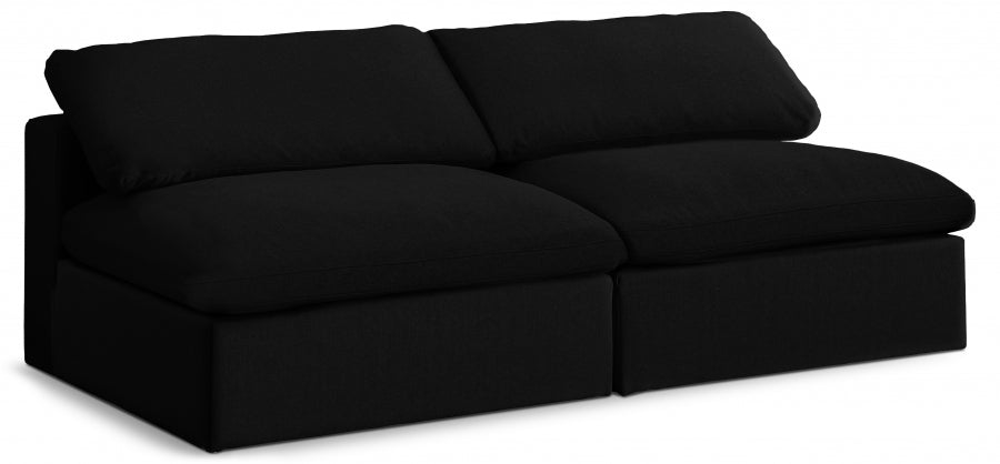 Serene Linen Textured Deluxe Modular Down Filled Cloud-Like Comfort Overstuffed 78" Armless Sofa