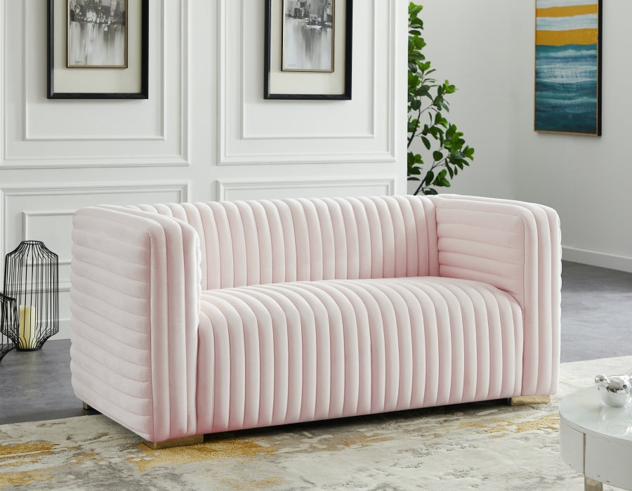 Ravish Velvet Loveseat SKU: 640Cream-L