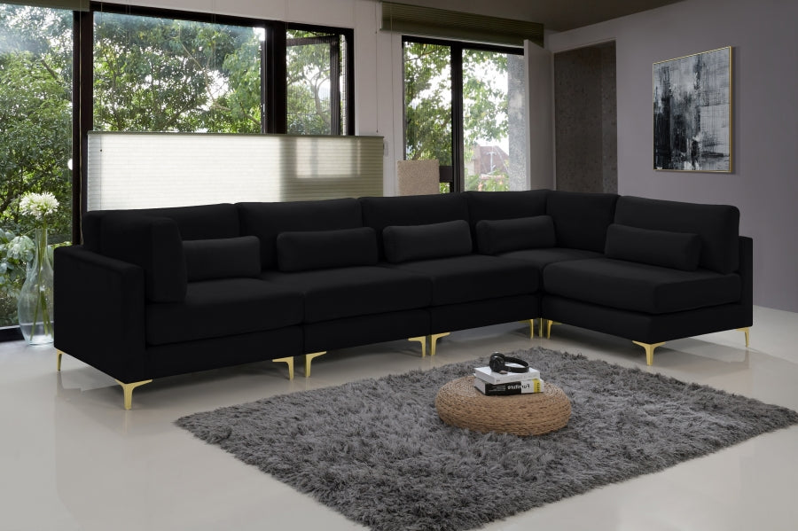 Julia Velvet Modular Sectional SKU: 605-Sec5D