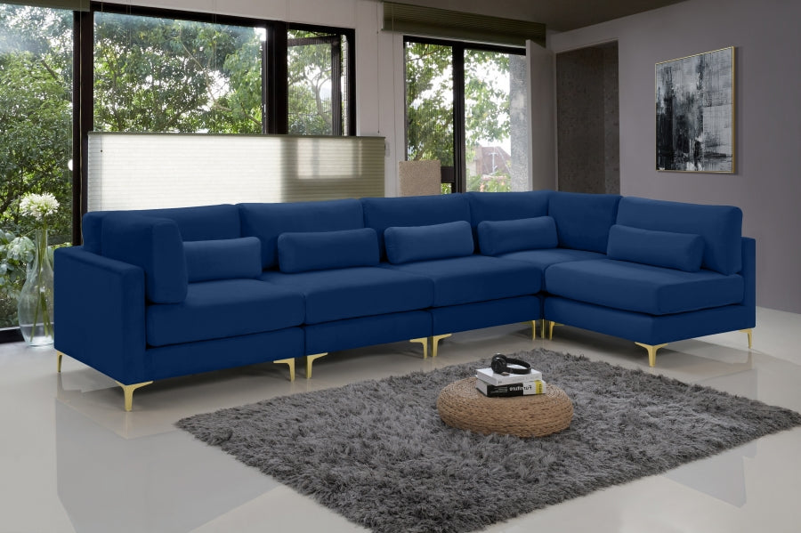 Julia Velvet Modular Sectional SKU: 605-Sec5D