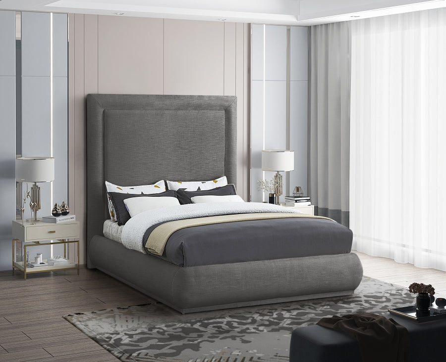 Brooke Linen Textured Fabric Bed SKU: BrookeCream-Q