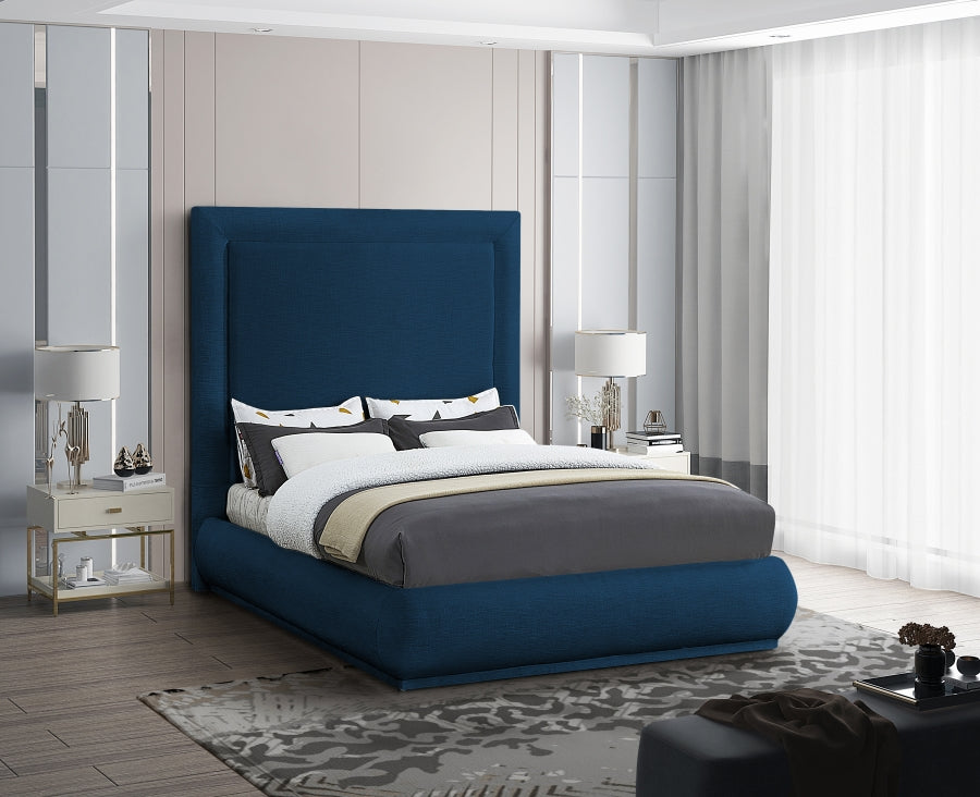 Brooke Linen Textured Fabric Bed SKU: BrookeCream-Q