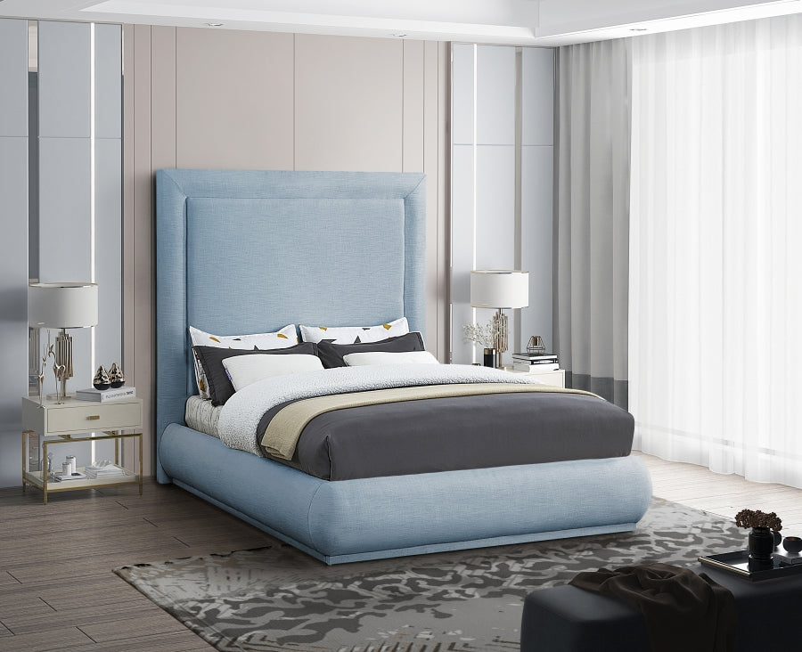 Brooke Linen Textured Fabric Bed SKU: BrookeCream-Q