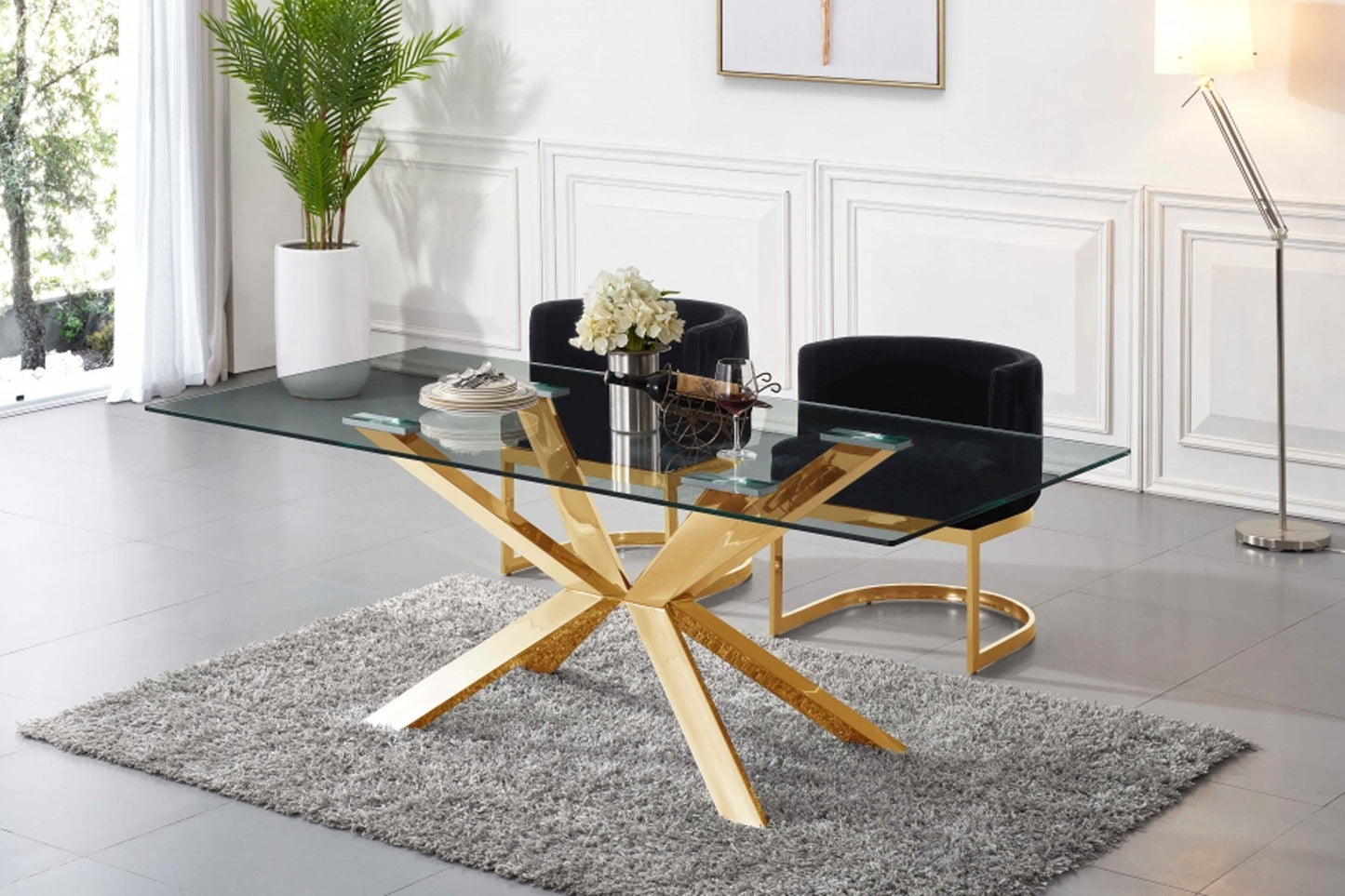 Capri Gold Dining Table SKU: 716-T - Venini Furniture