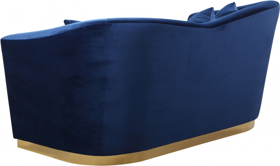 Arabella Velvet Loveseat SKU: 617Navy-L