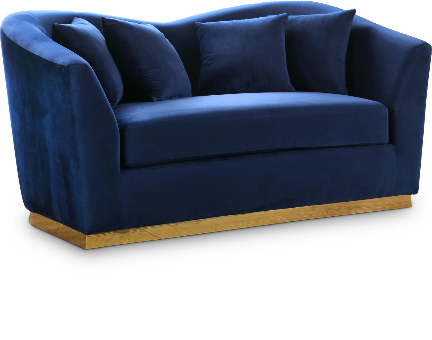 Arabella Velvet Loveseat SKU: 617Navy-L