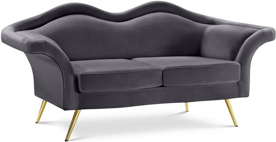 Lips Velvet Loveseat SKU: 607Black-L