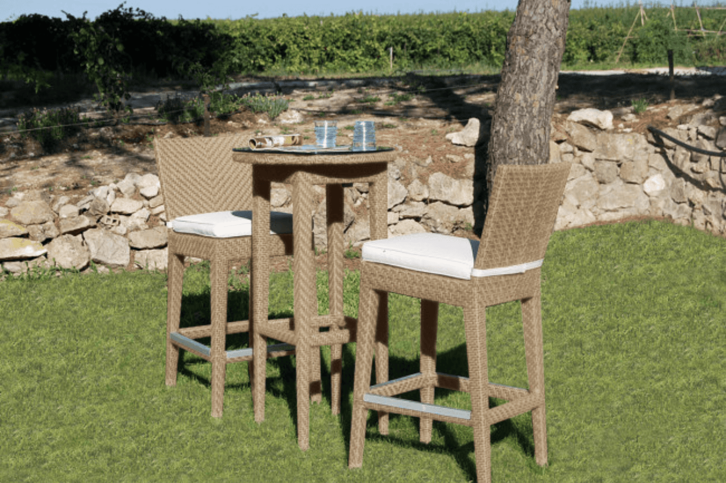 Austin 3 PC Pub Set SKU: PJO-3801-NAT-3PP - Venini Furniture