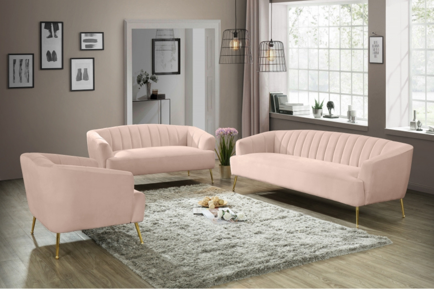 Tori Velvet Loveseat SKU: 657-L