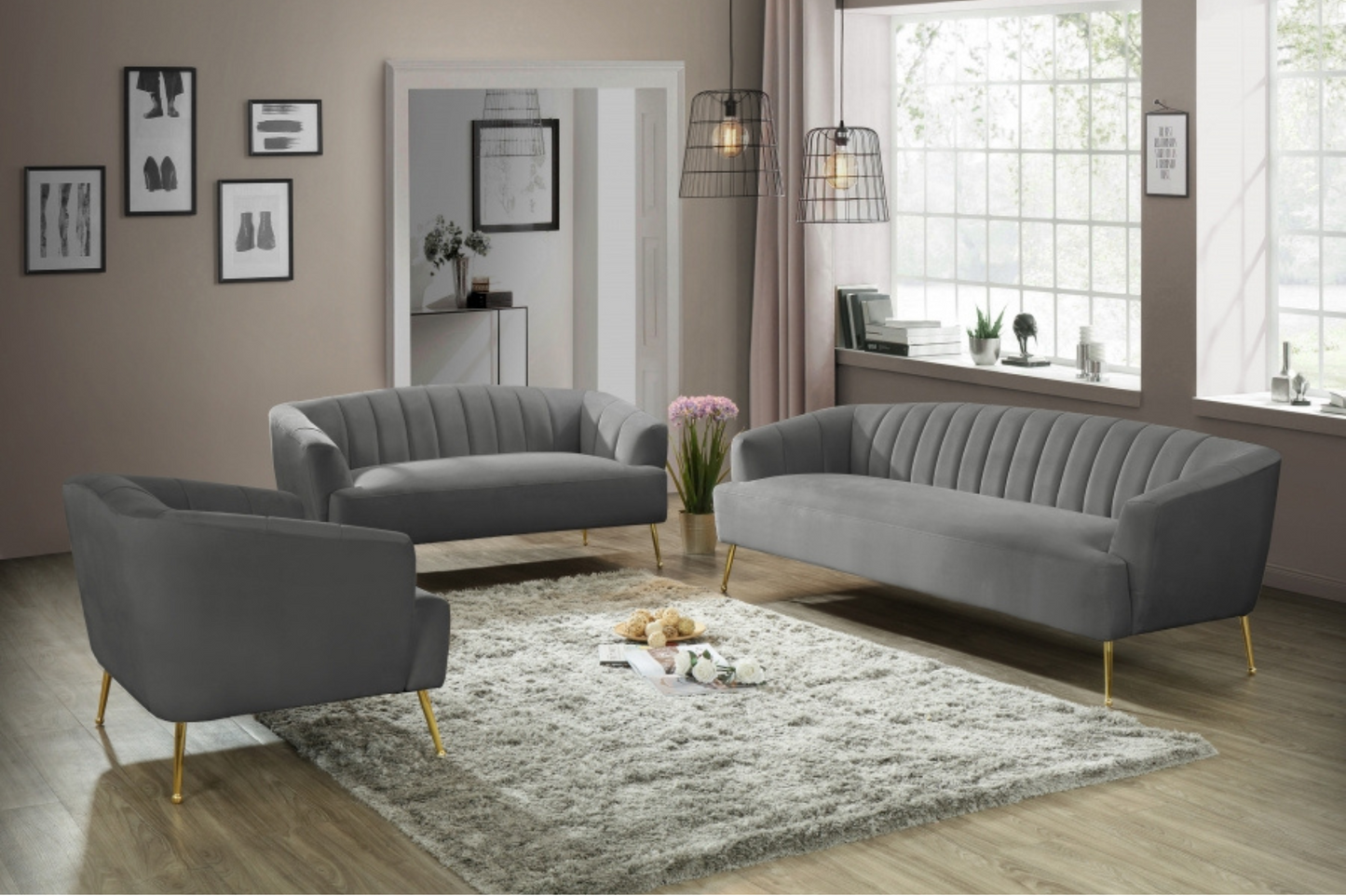 Tori Velvet Loveseat SKU: 657-L