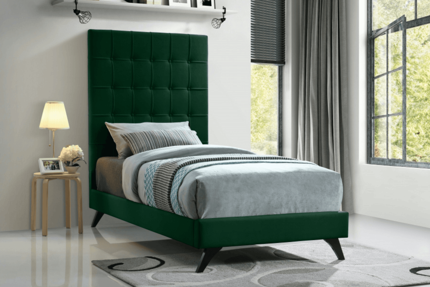 Elly Velvet Bed SKU: Elly - Venini Furniture 