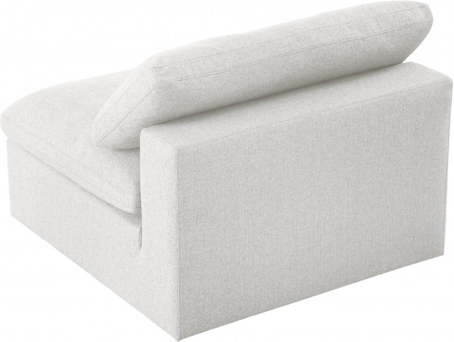 Serene Linen Textured Deluxe Modular Down Filled Cloud-Like Comfort Overstuffed Armless Chair