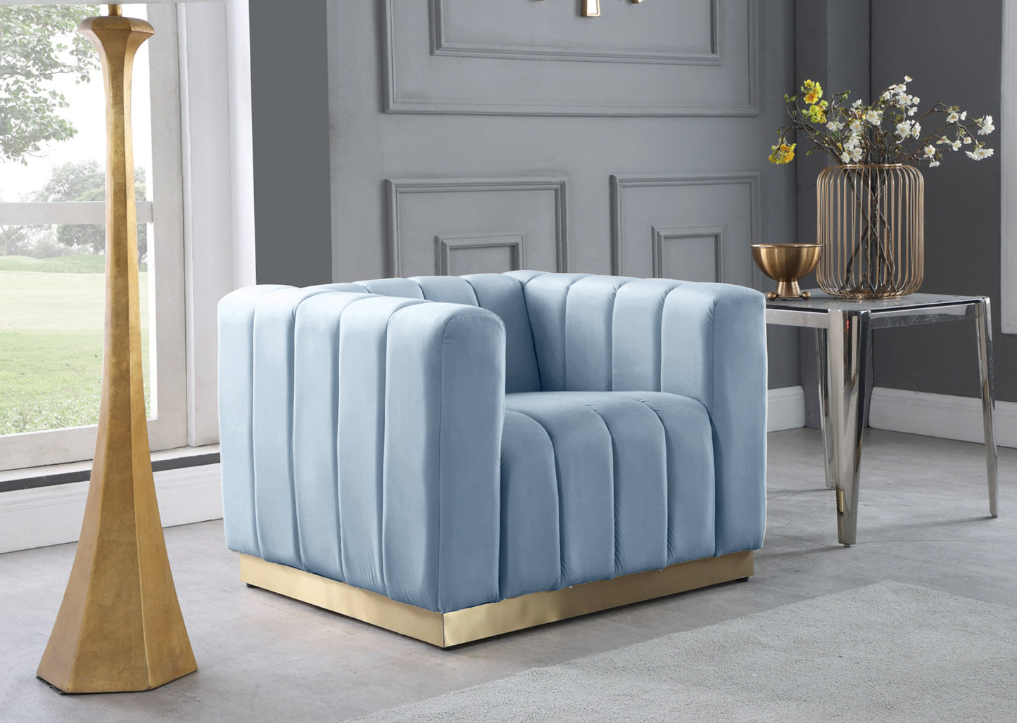 Marlon Velvet Chair SKU: 603-C