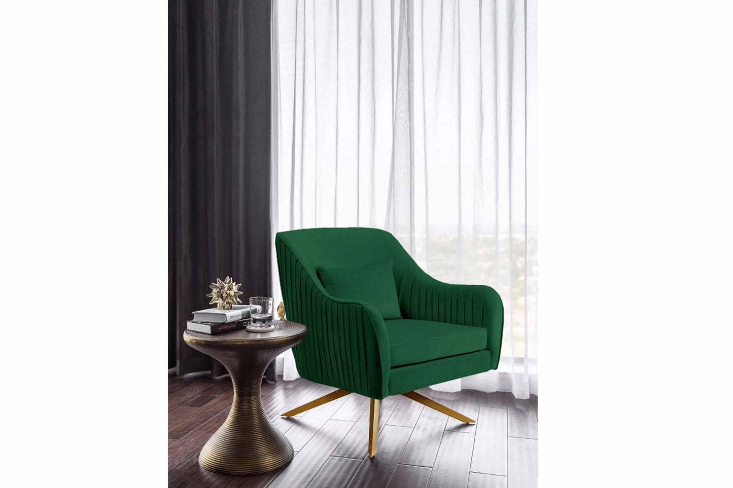 Paloma Velvet Swivel Accent Chair SKU: 585 - Venini Furniture