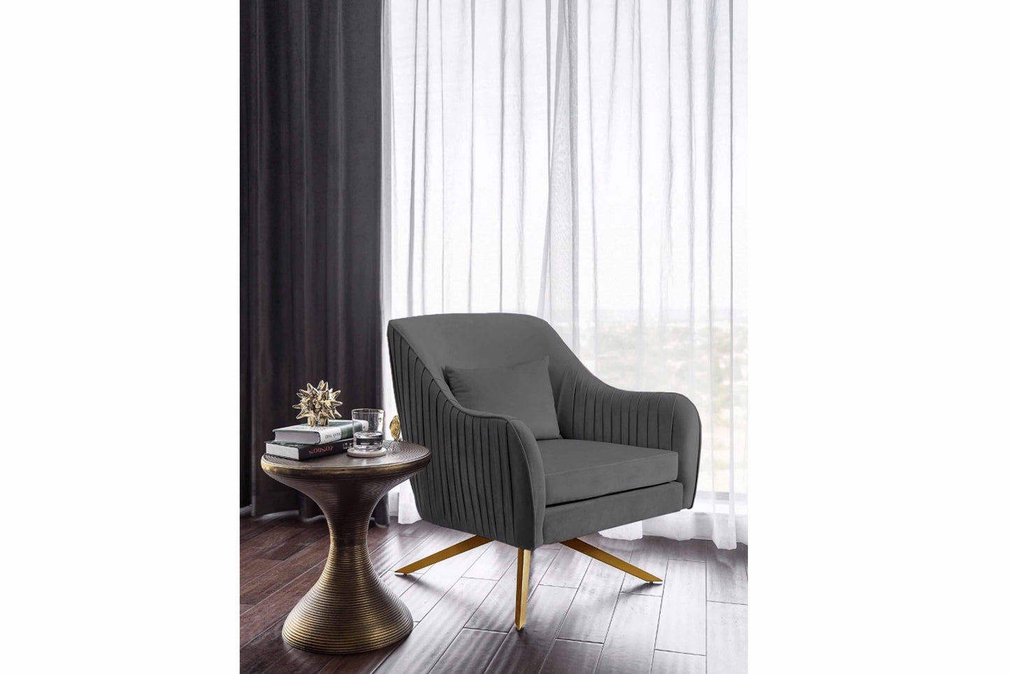 Paloma Velvet Swivel Accent Chair SKU: 585 - Venini Furniture