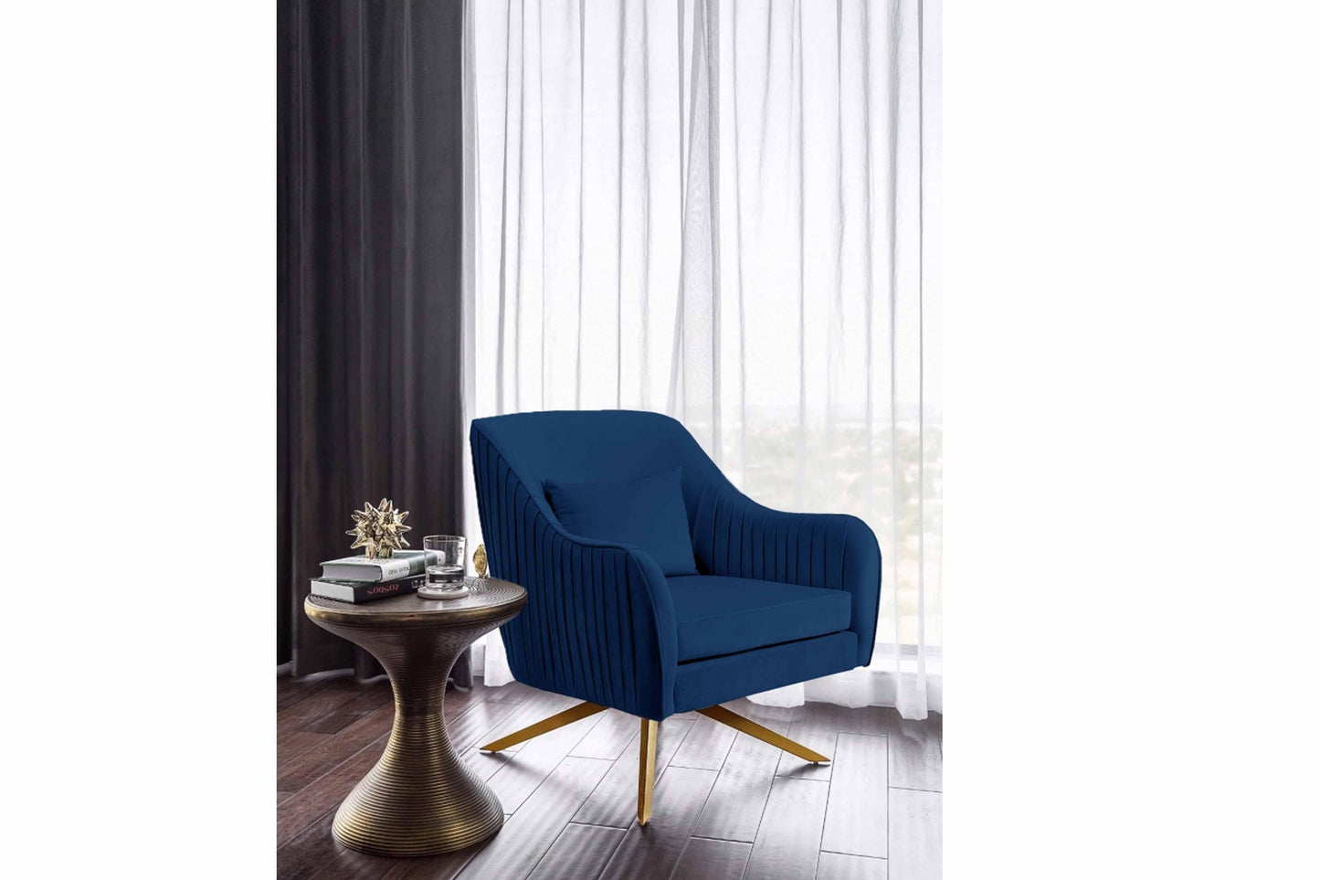 Paloma Velvet Swivel Accent Chair SKU: 585 - Venini Furniture