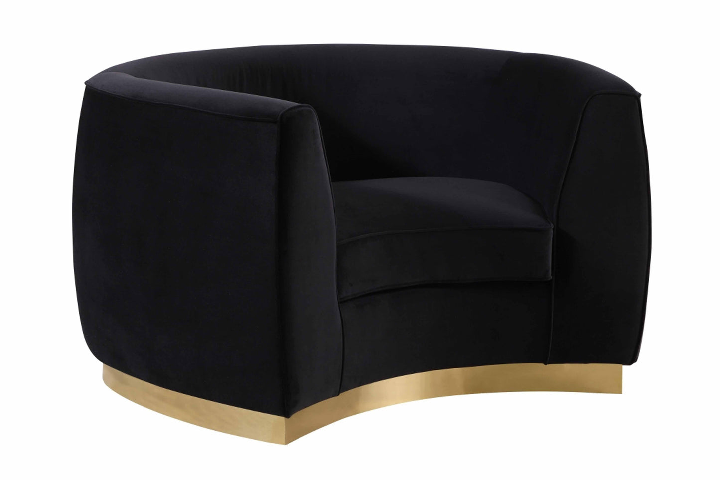 Julian Velvet & Gold Stainless Steel Base Chair SKU: 620-C - Venini Furniture