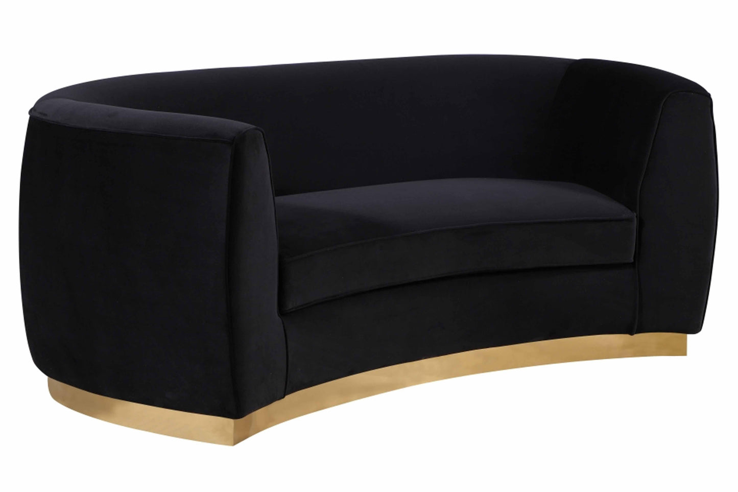 Julian Velvet & Gold Stainless Steel Base Loveseat SKU: 620-L - Venini Furniture