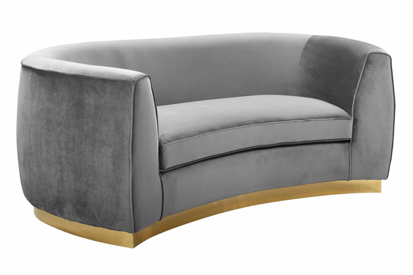 Julian Velvet & Gold Stainless Steel Base Loveseat SKU: 620-L - Venini Furniture