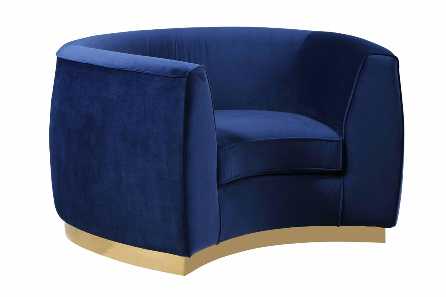 Julian Velvet & Gold Stainless Steel Base Chair SKU: 620-C - Venini Furniture