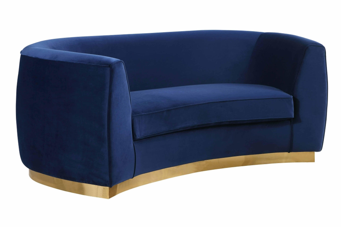 Julian Velvet & Gold Stainless Steel Base Loveseat SKU: 620-L - Venini Furniture