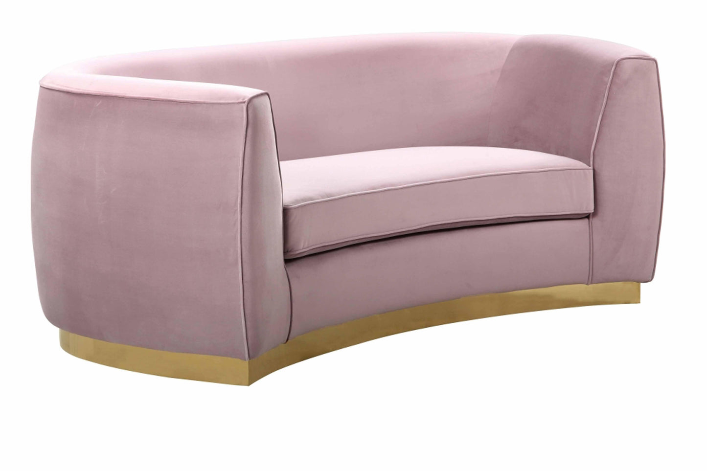 Julian Velvet & Gold Stainless Steel Base Loveseat SKU: 620-L - Venini Furniture