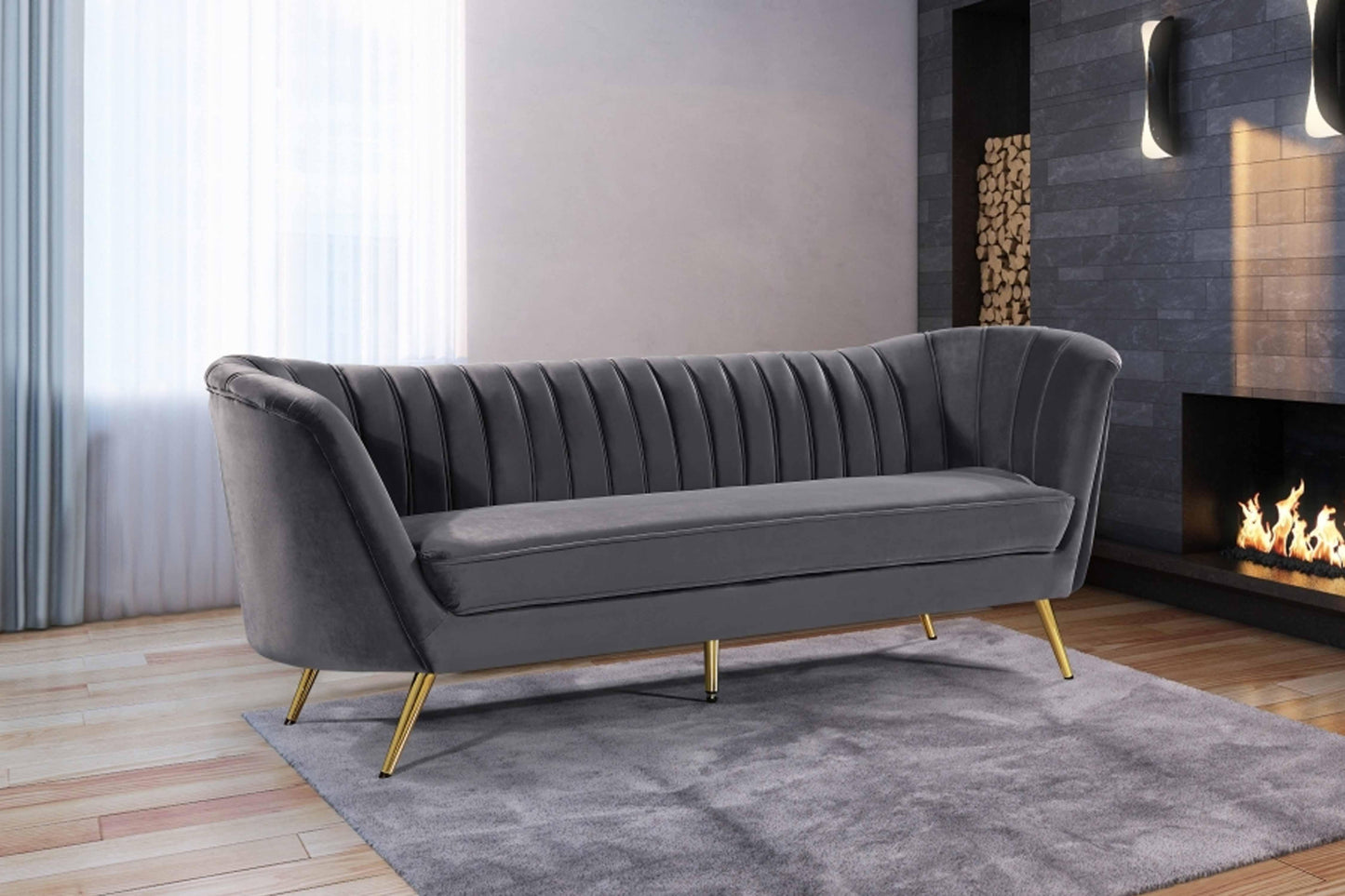 Margo Velvet Sofa SKU: 622-S - Venini Furniture