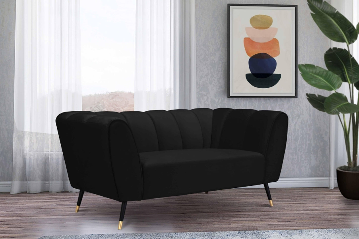 Beaumont Velvet Loveseat SKU: 626-L - Venini Furniture