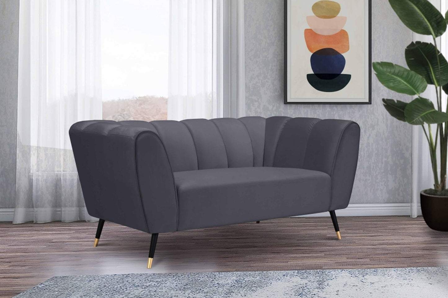 Beaumont Velvet Loveseat SKU: 626-L - Venini Furniture