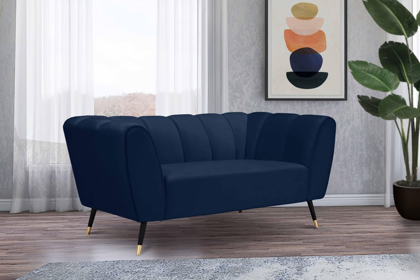 Beaumont Velvet Loveseat SKU: 626-L - Venini Furniture