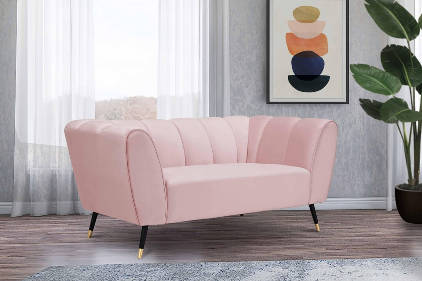 Beaumont Velvet Loveseat SKU: 626-L - Venini Furniture
