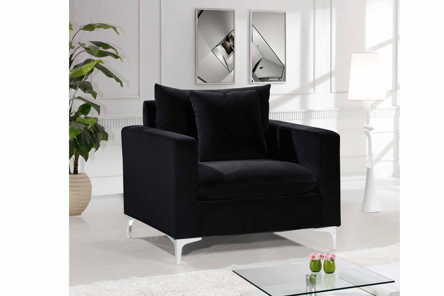 Naomi Velvet Chair SKU: 633-C - Venini Furniture