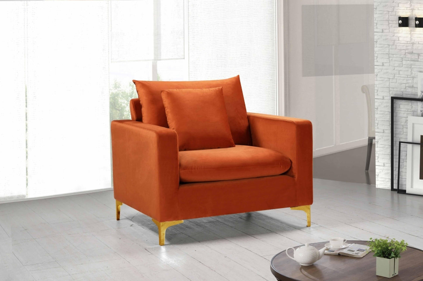 Naomi Velvet Chair SKU: 633-C - Venini Furniture