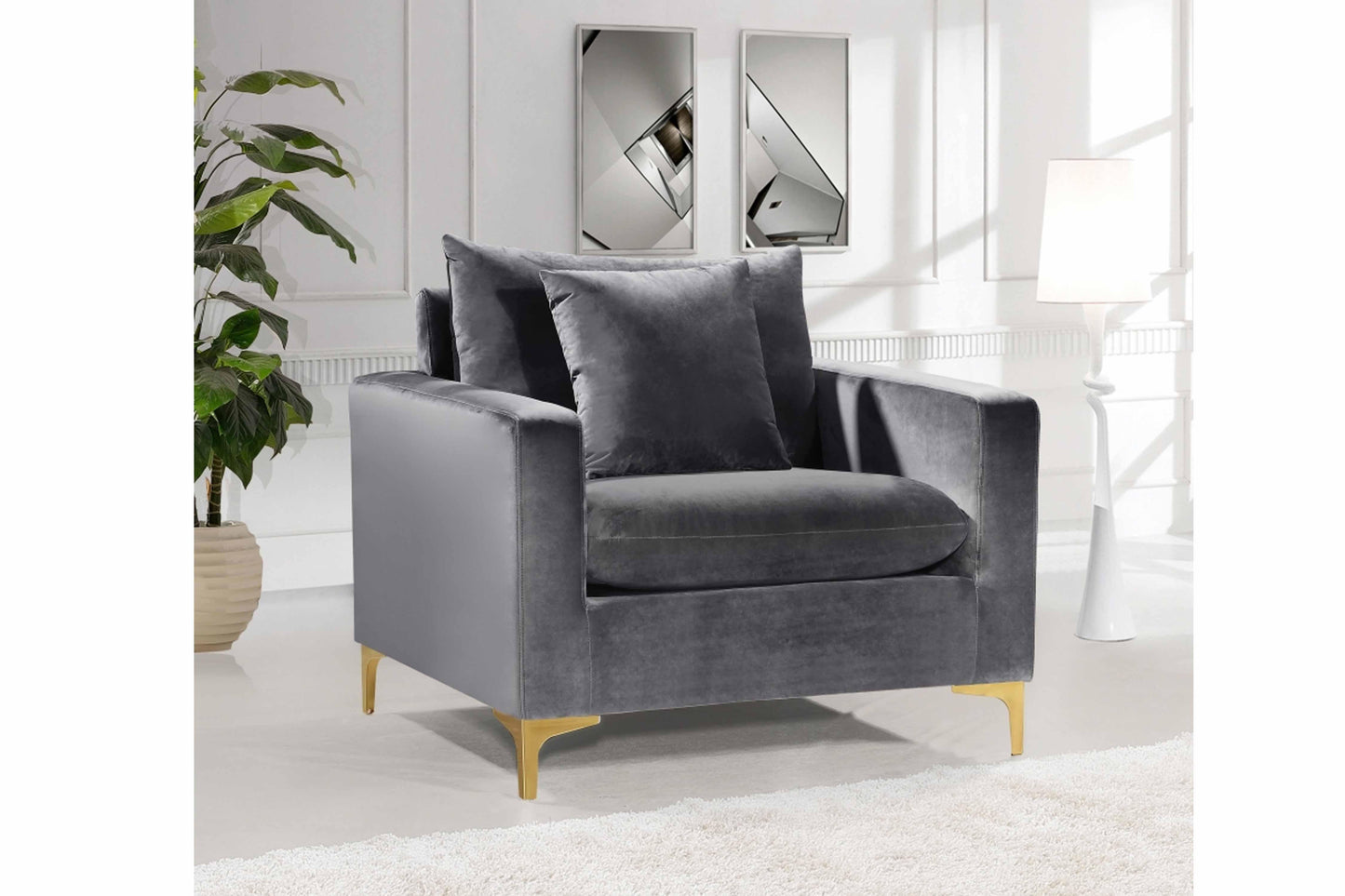 Naomi Velvet Chair SKU: 633-C - Venini Furniture