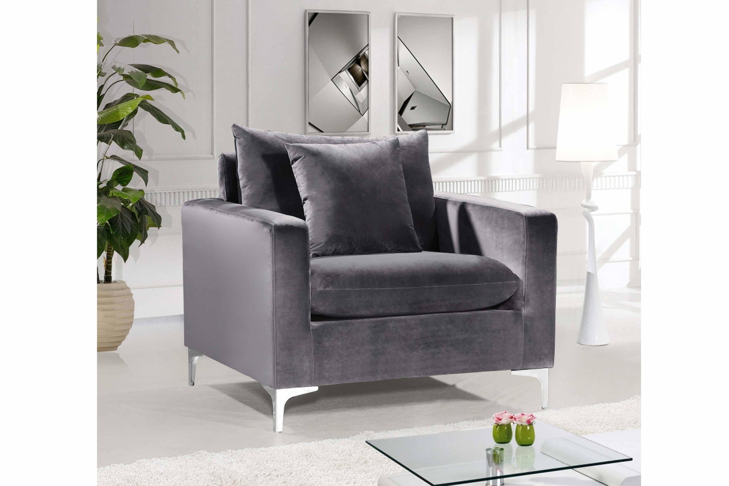Naomi Velvet Chair SKU: 633-C - Venini Furniture