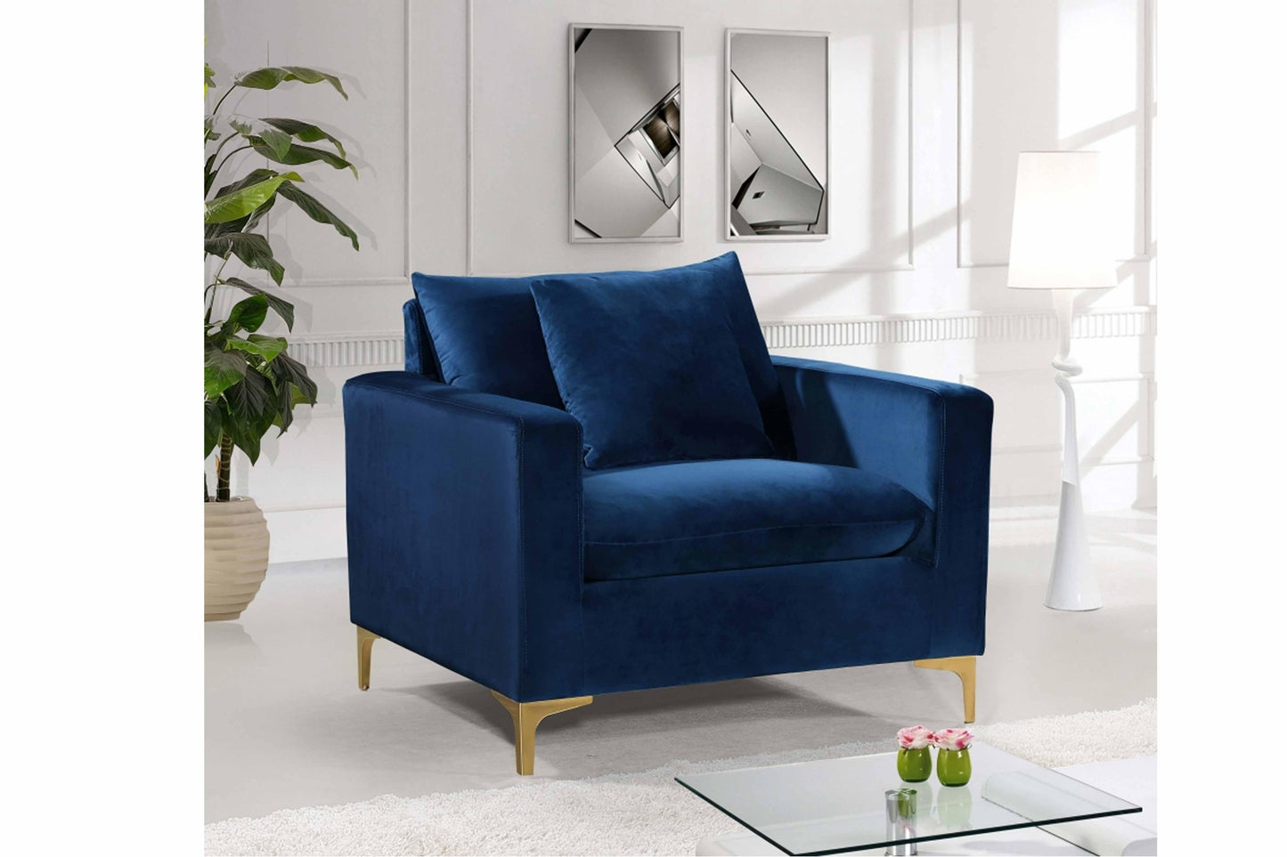 Naomi Velvet Chair SKU: 633-C - Venini Furniture