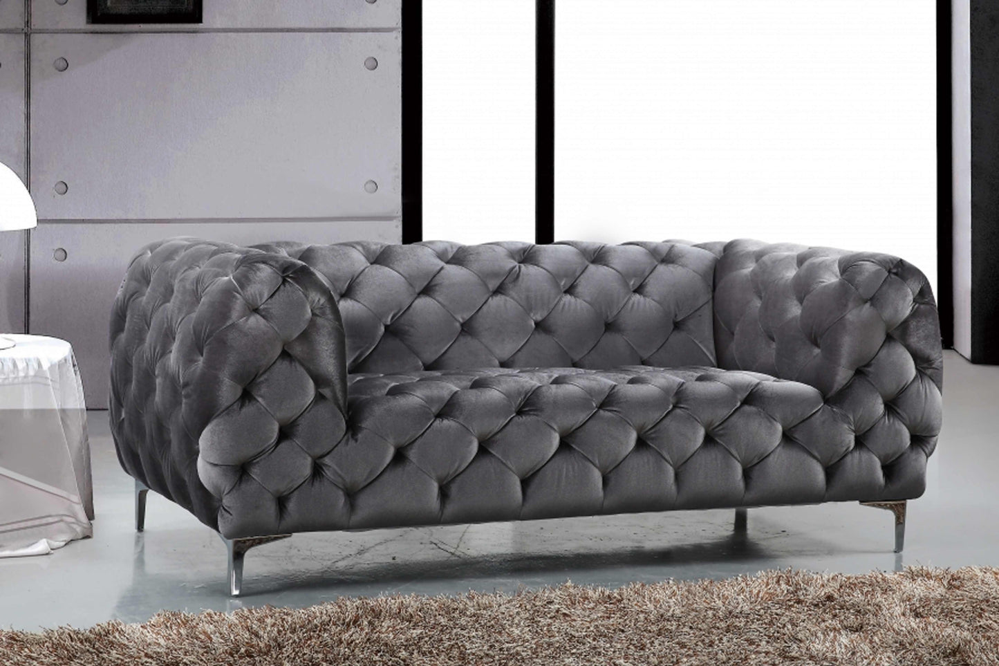 Mercer Velvet Loveseat SKU: 646-L - Venini Furniture