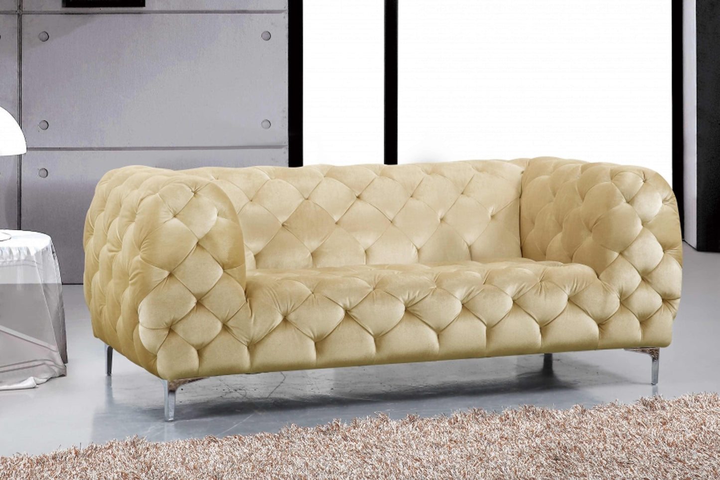 Mercer Velvet Loveseat SKU: 646-L - Venini Furniture