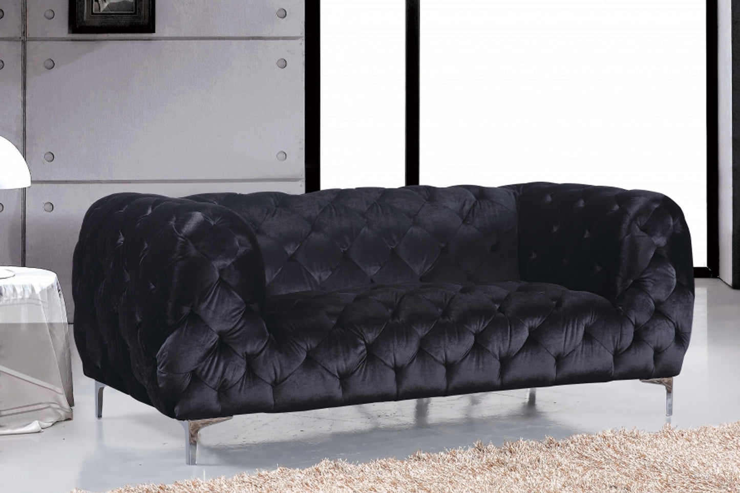 Mercer Velvet Loveseat SKU: 646-L - Venini Furniture