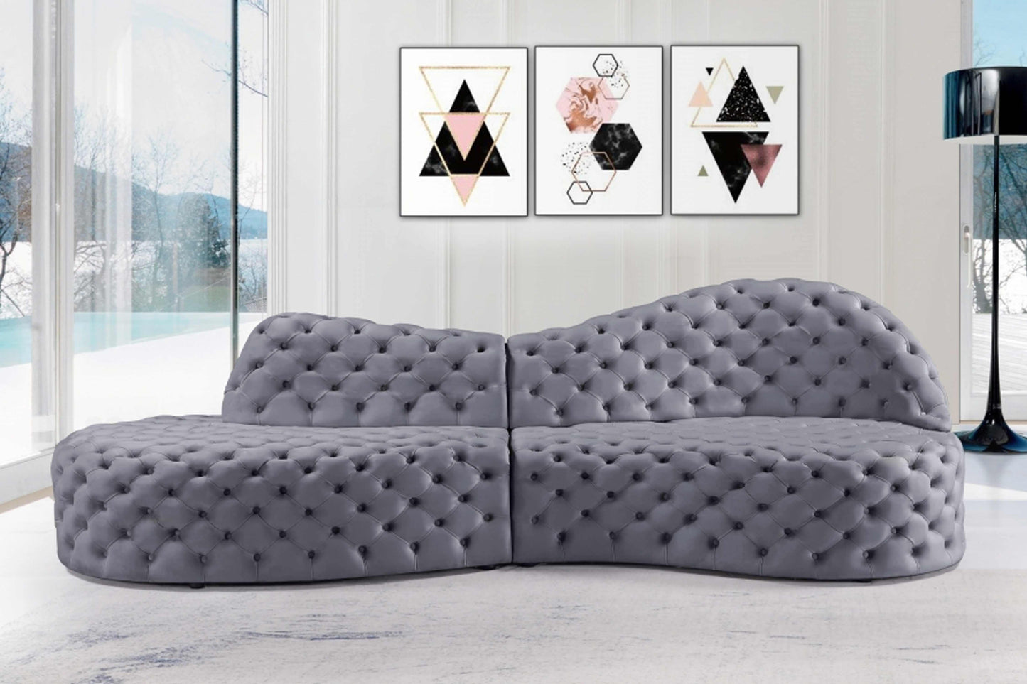 Royal Velvet 2pc. Sectional SKU: 654-Sectional - Venini Furniture