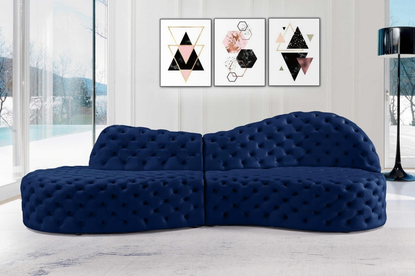 Royal Velvet 2pc. Sectional SKU: 654-Sectional - Venini Furniture